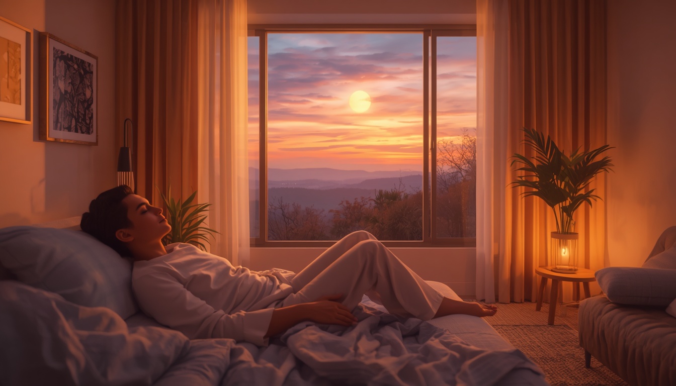 Evening calm routine illustration Strongshglowir